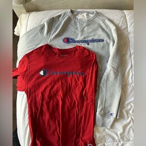 Champion brand M T-shirt and sweatshirt